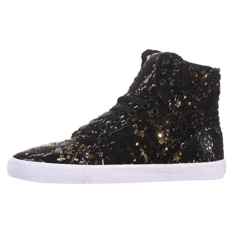 Supra SKYTOP Sneaker High Damen Schwarz Gold Kaufen UTKFW2864